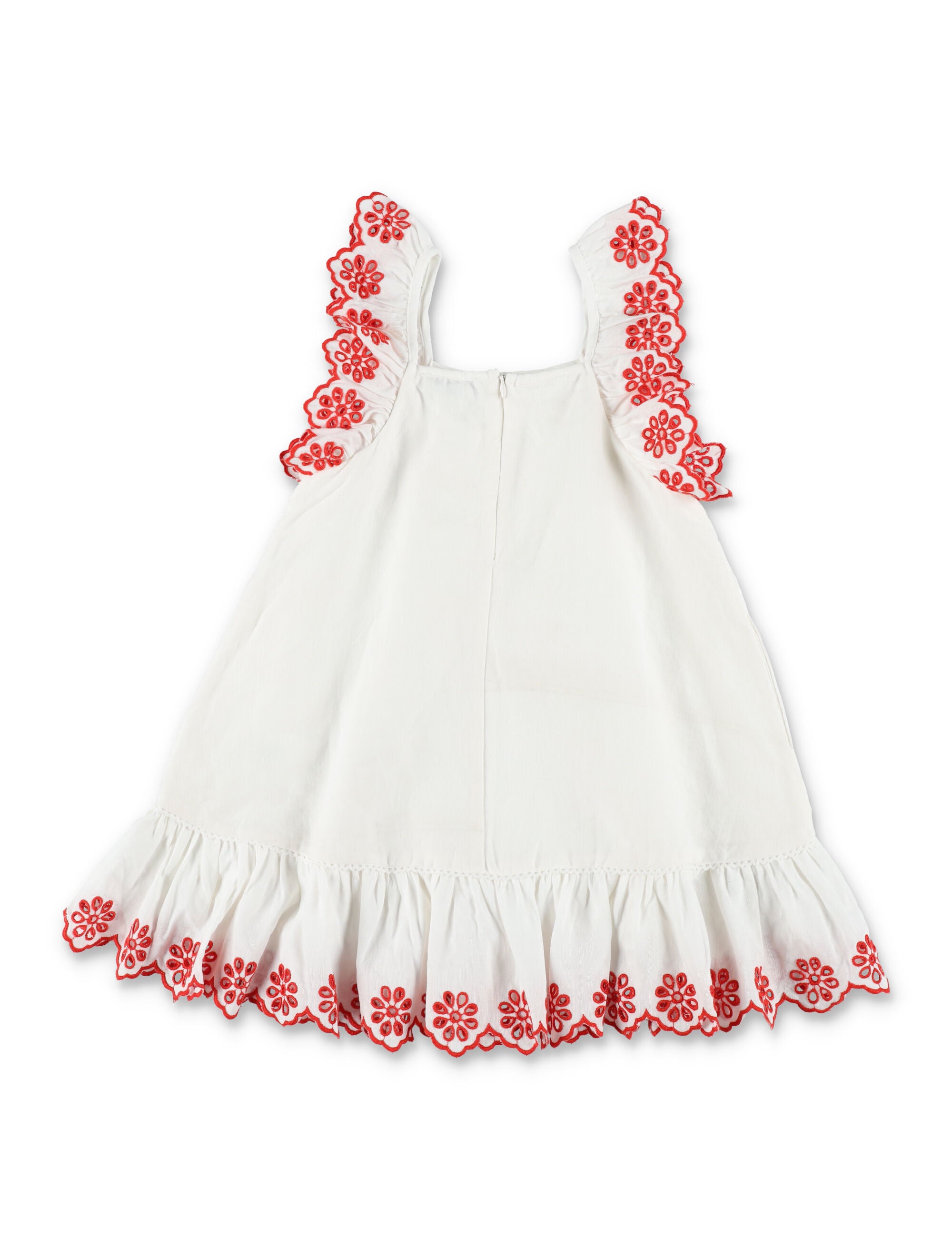 Stella McCartney Kids embroidered linen-cotton dress Ivory