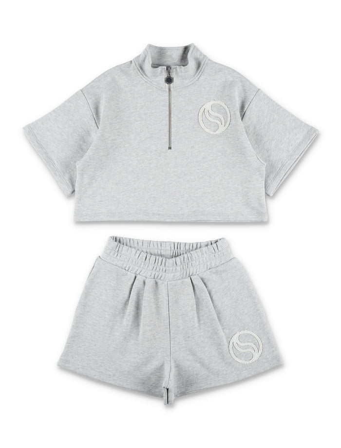 Stella McCartney top and shorts set for kids Grigio Cotton