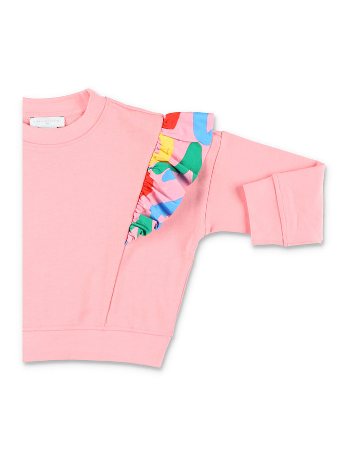 Stella McCartney Kids frill-trim cropped sweatshirt Pink Cotton