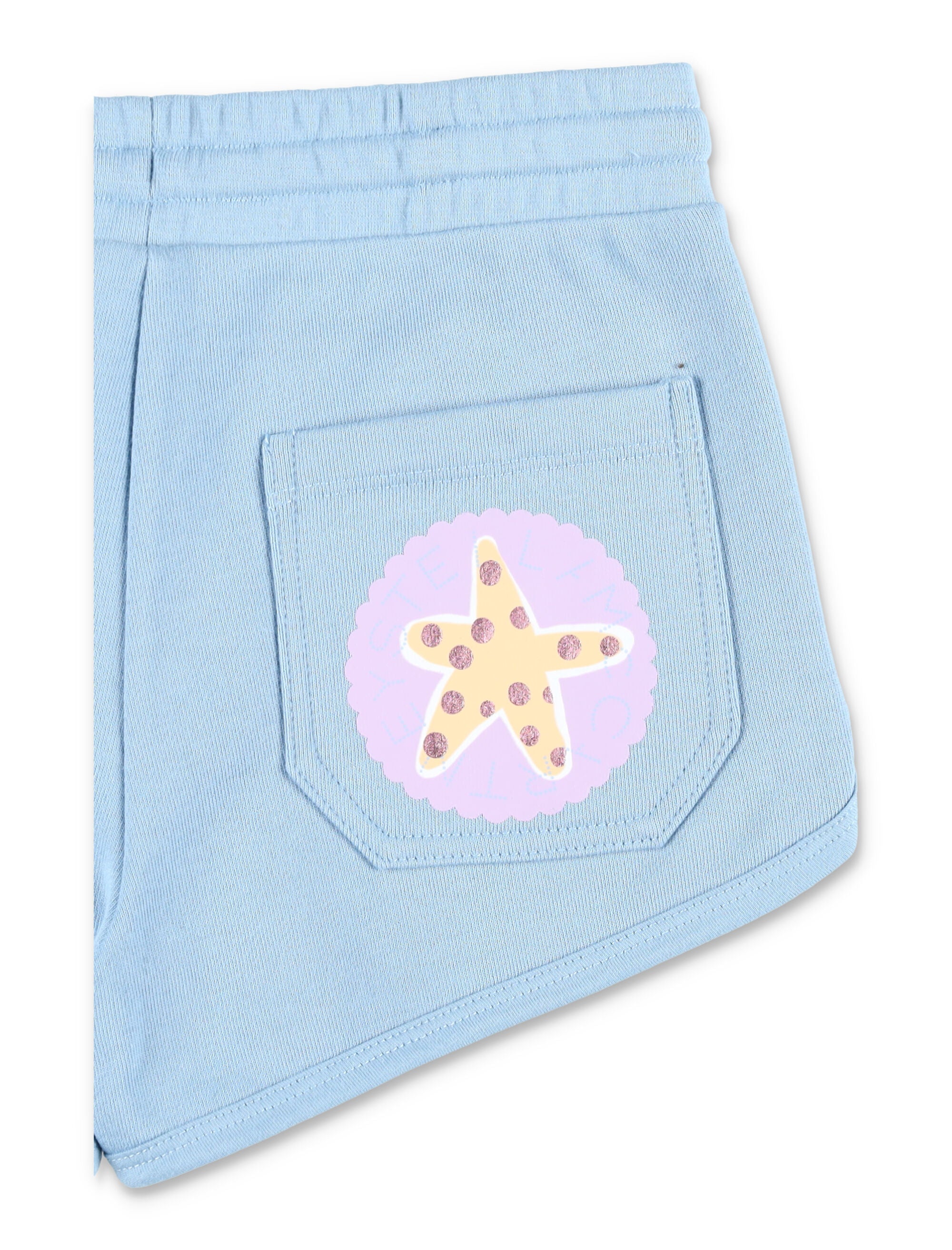 Stella McCartney Kids Star print sweatshorts Light Blue Cotton Short