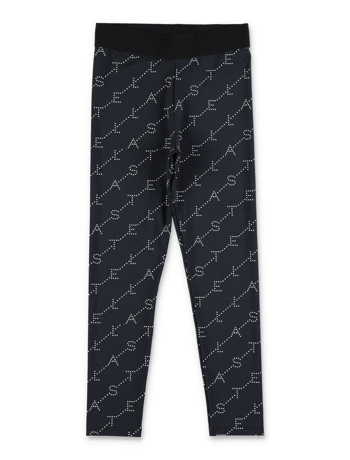 Stella McCartney Kids allover logo print leggings for Black Polyamide