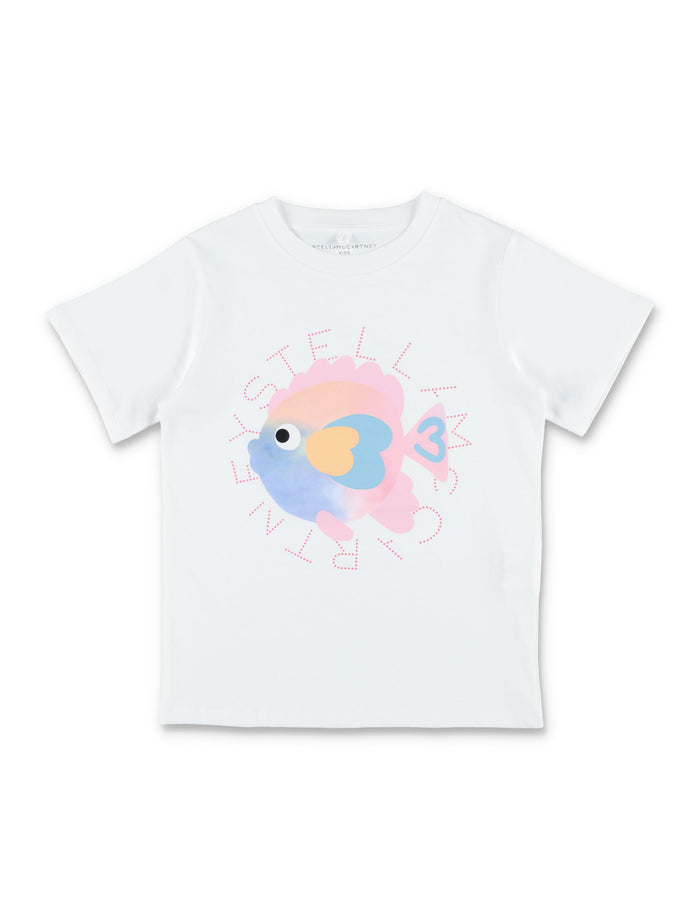 Stella McCartney Kids fish print t-shirt White Cotton