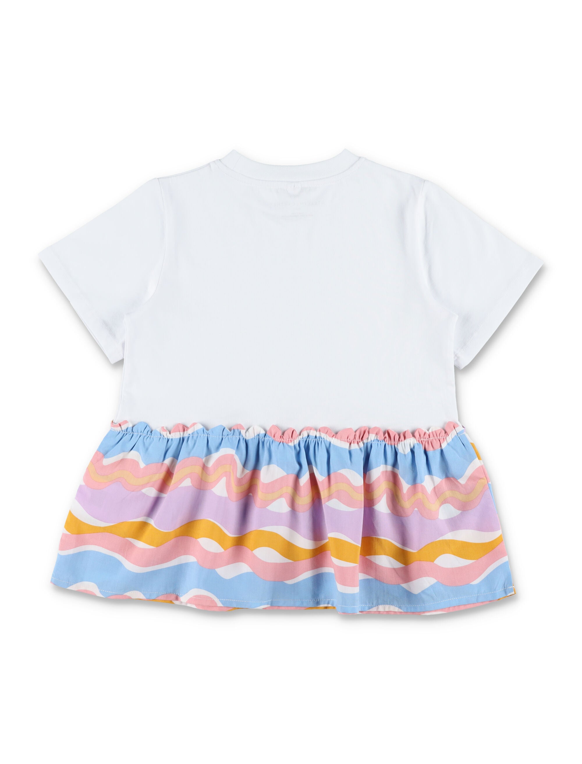 Stella McCartney Kids Zig-Zag t-shirt dress for girls White Cotton Tshirt