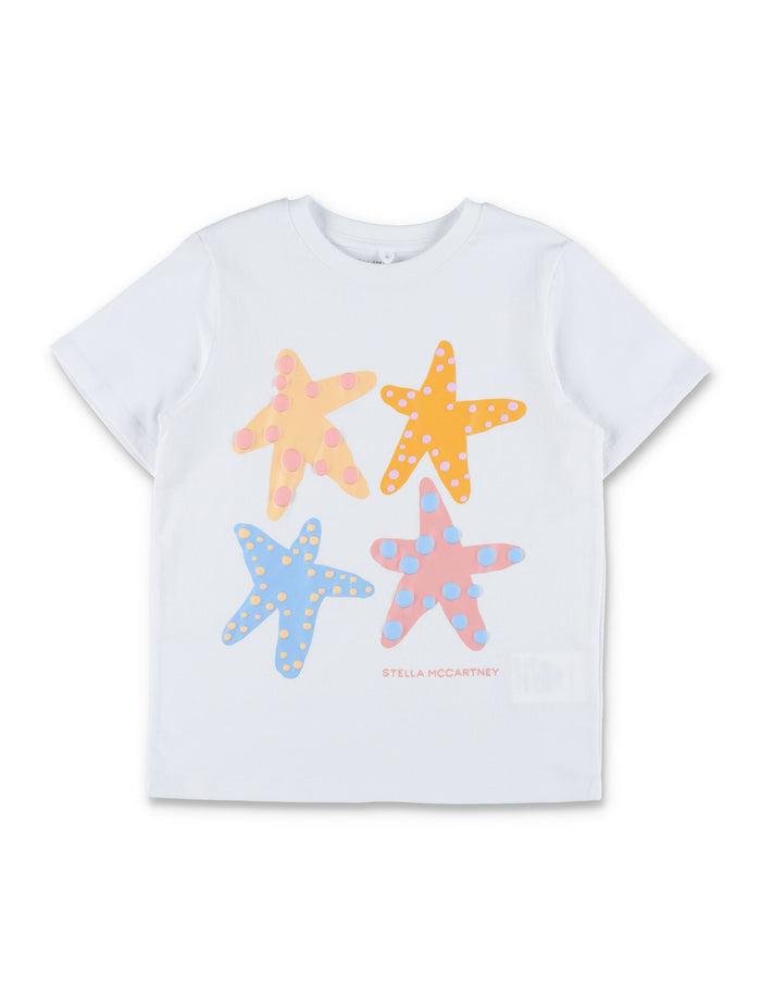 Stella McCartney Kids Starfish graphic T-shirt White Cotton