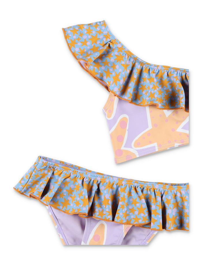 Stella McCartney Kids one-shoulder star bikini for girls Lilla Polyamide