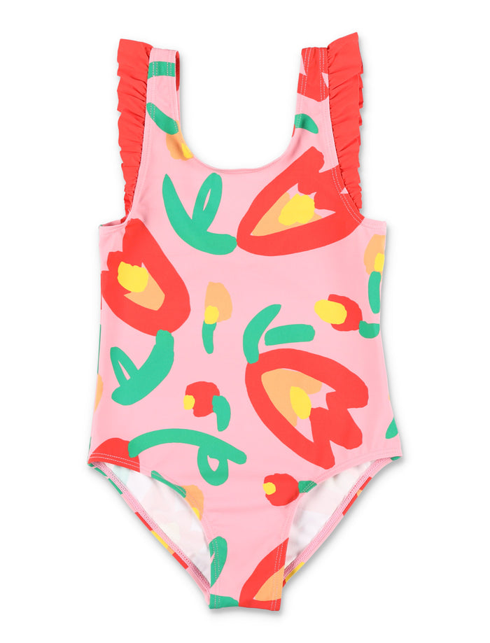 Stella McCartney Kids floral one-piece swimsuit for girls Rosa Polyamide Swimwear