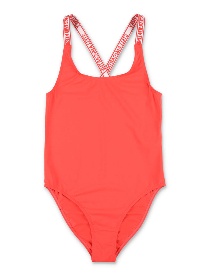 Stella McCartney logo one-piece swimsuit Red Polyamide Swimwear