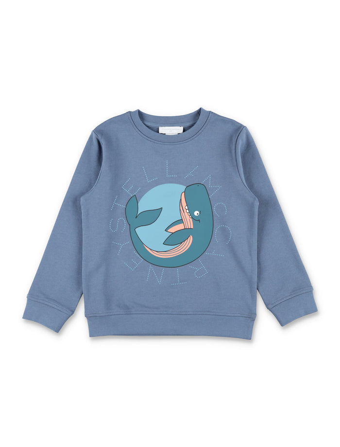 Stella McCartney Kids Whale graphic sweatshirt Blue Cotton