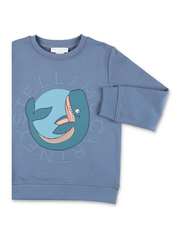 Stella McCartney Kids Whale graphic sweatshirt Blue Cotton