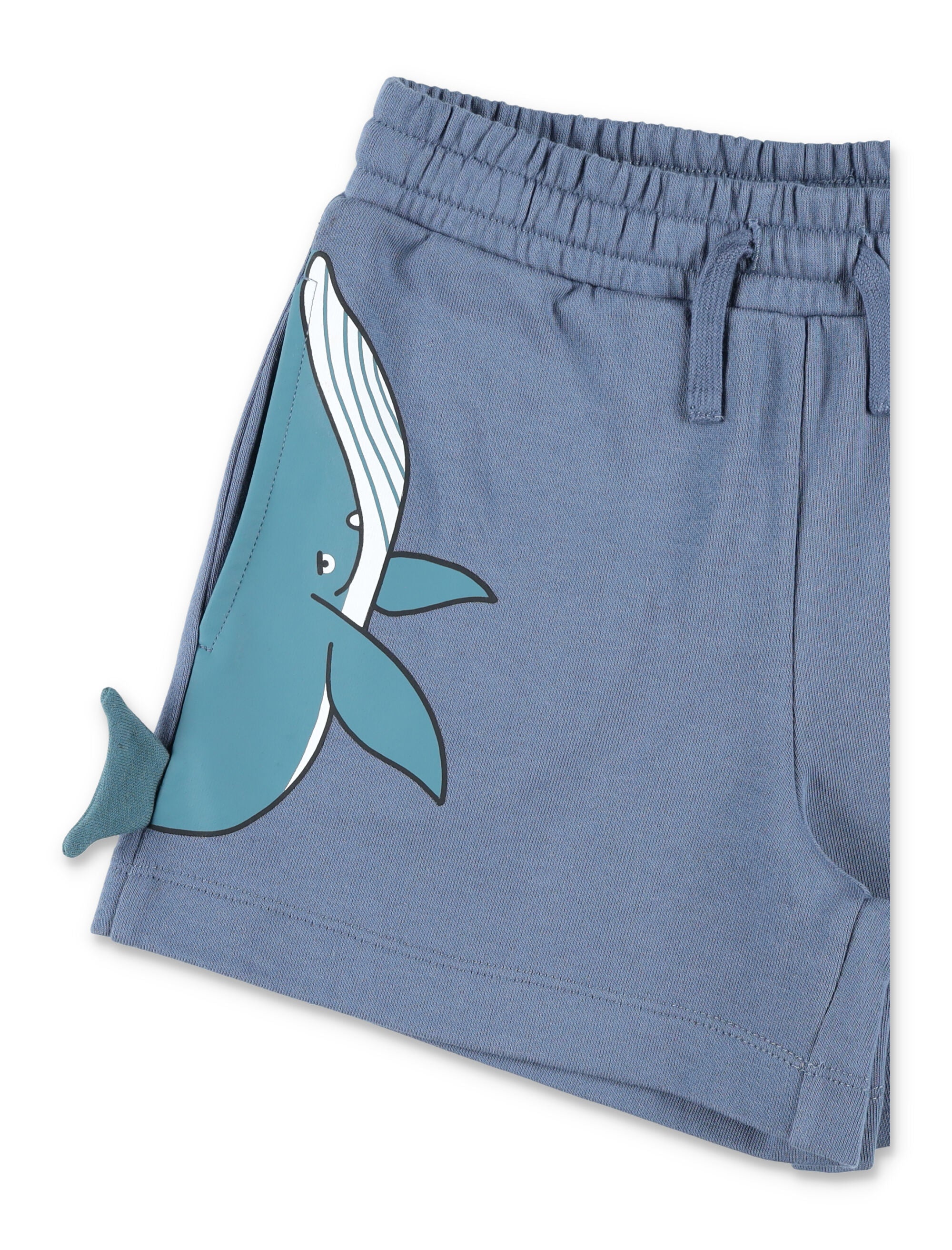 Stella McCartney Kids Whale fleece shorts Blu Cotton