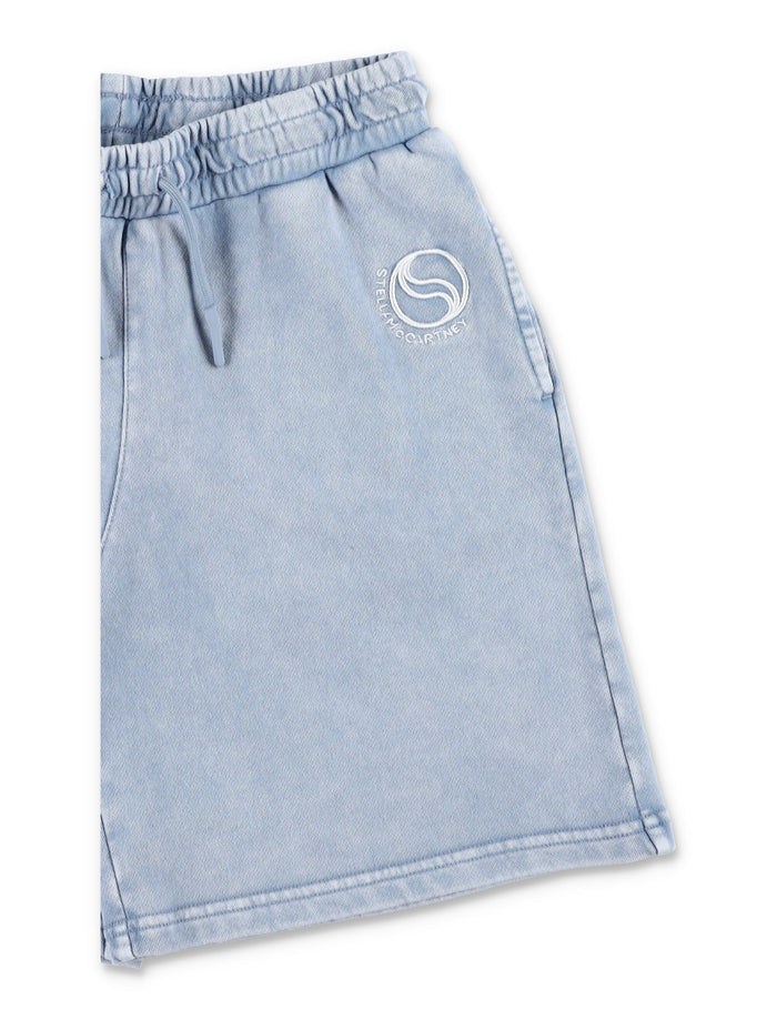 Stella McCartney Kids S-Wave logo sweatshorts Blue Cotton Short