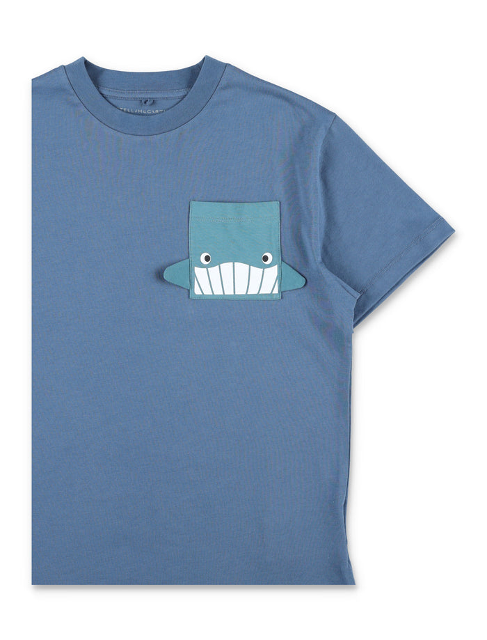 Stella McCartney Kids Whale graphic T-shirt Blue Cotton