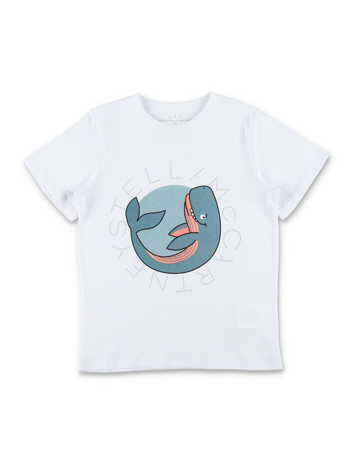 Stella McCartney Kids Whale graphic T-shirt White Cotton