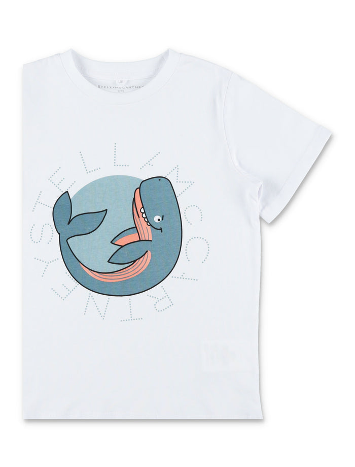 Stella McCartney Kids Whale graphic T-shirt White Cotton
