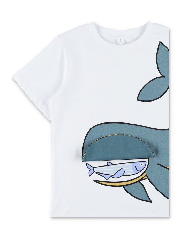 Stella McCartney Kids Whale graphic T-shirt White Cotton