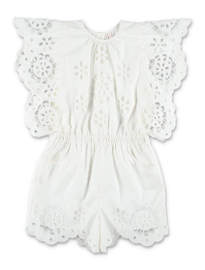 Zimmermann broderie jumpsuit for girls Ivory Cotton