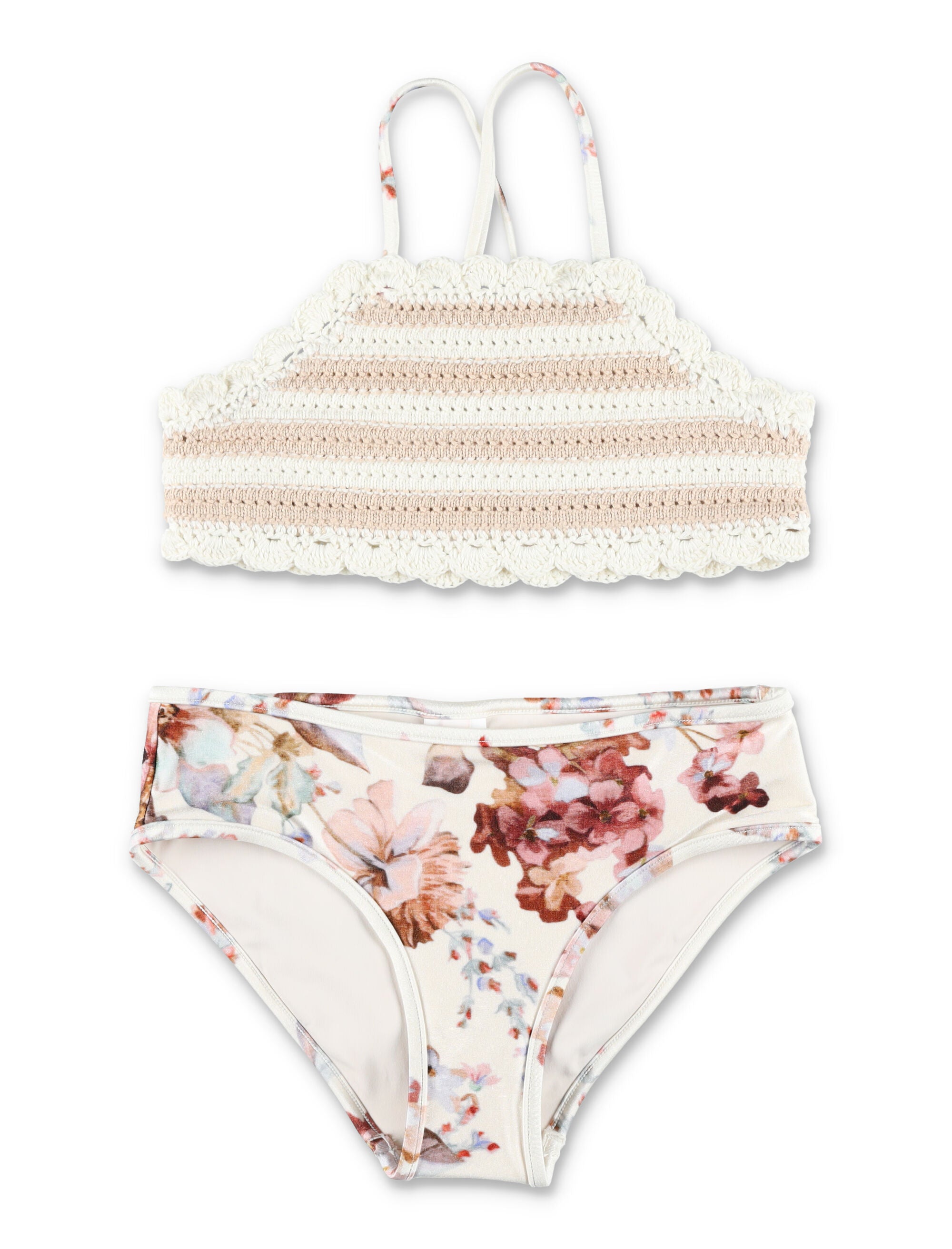 Zimmermann Awaken Kids knit bikini Ivory Floral Polyamide