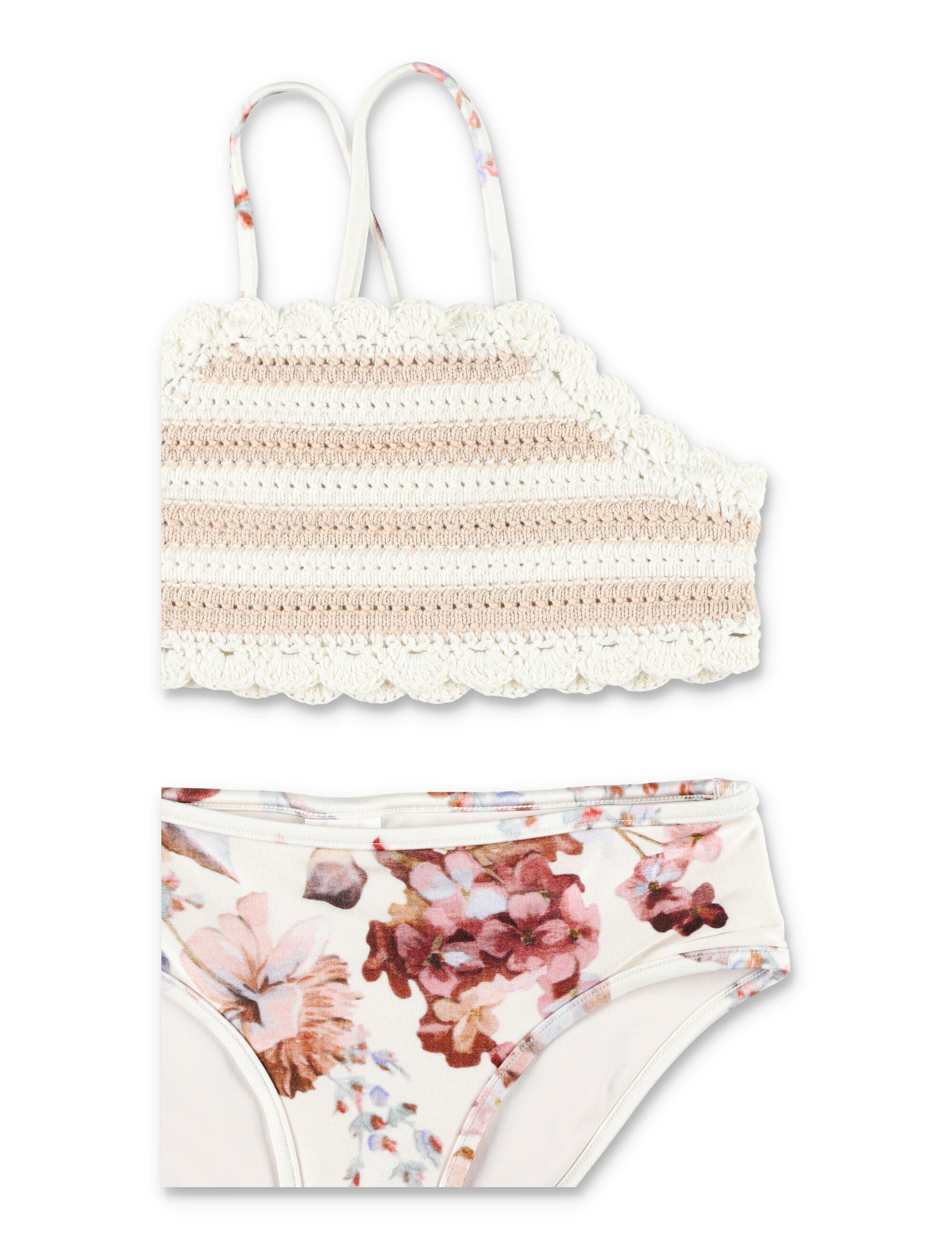 Zimmermann Awaken Kids knit bikini Ivory Floral Polyamide