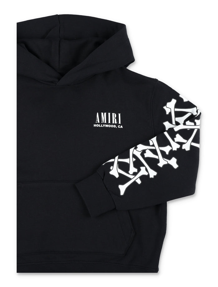 Amiri Bones Cotton Kids Hoodie Black Sweatshirt