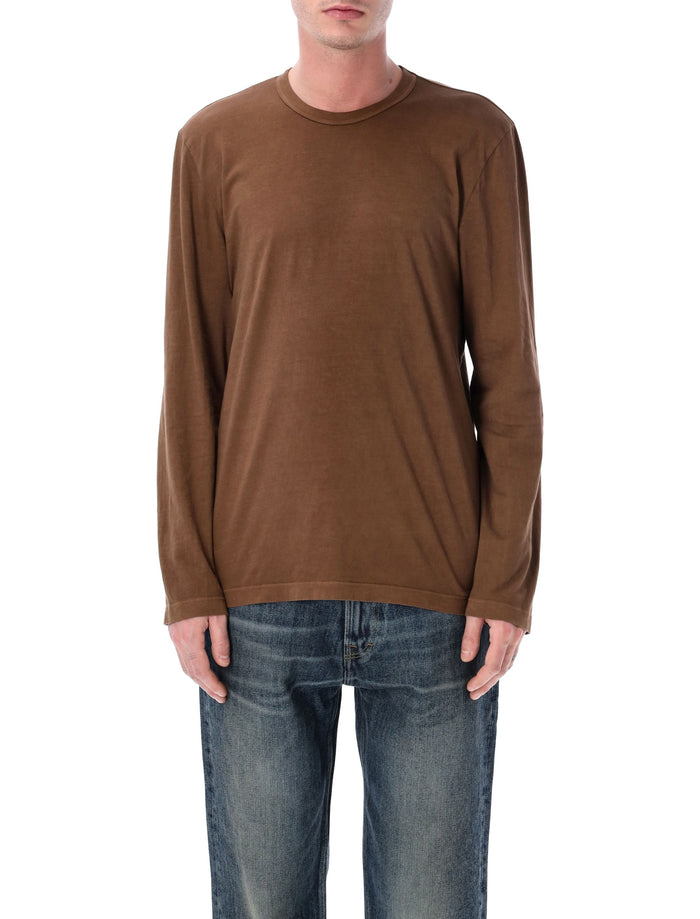 James Perse Cotton Long Sleeve T-Shirt Ginger Bread Tshirt
