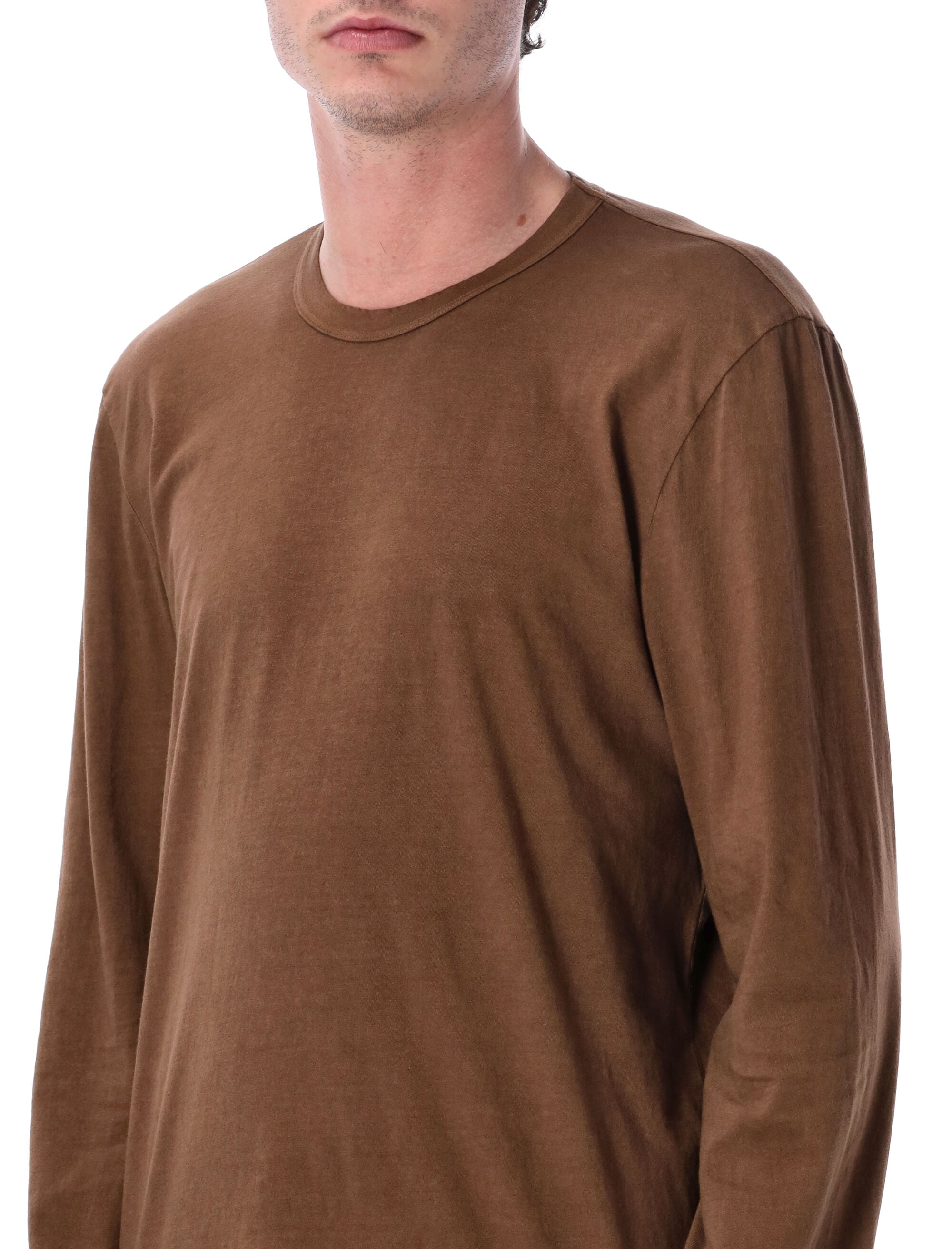 James Perse Cotton Long Sleeve T-Shirt Ginger Bread Tshirt