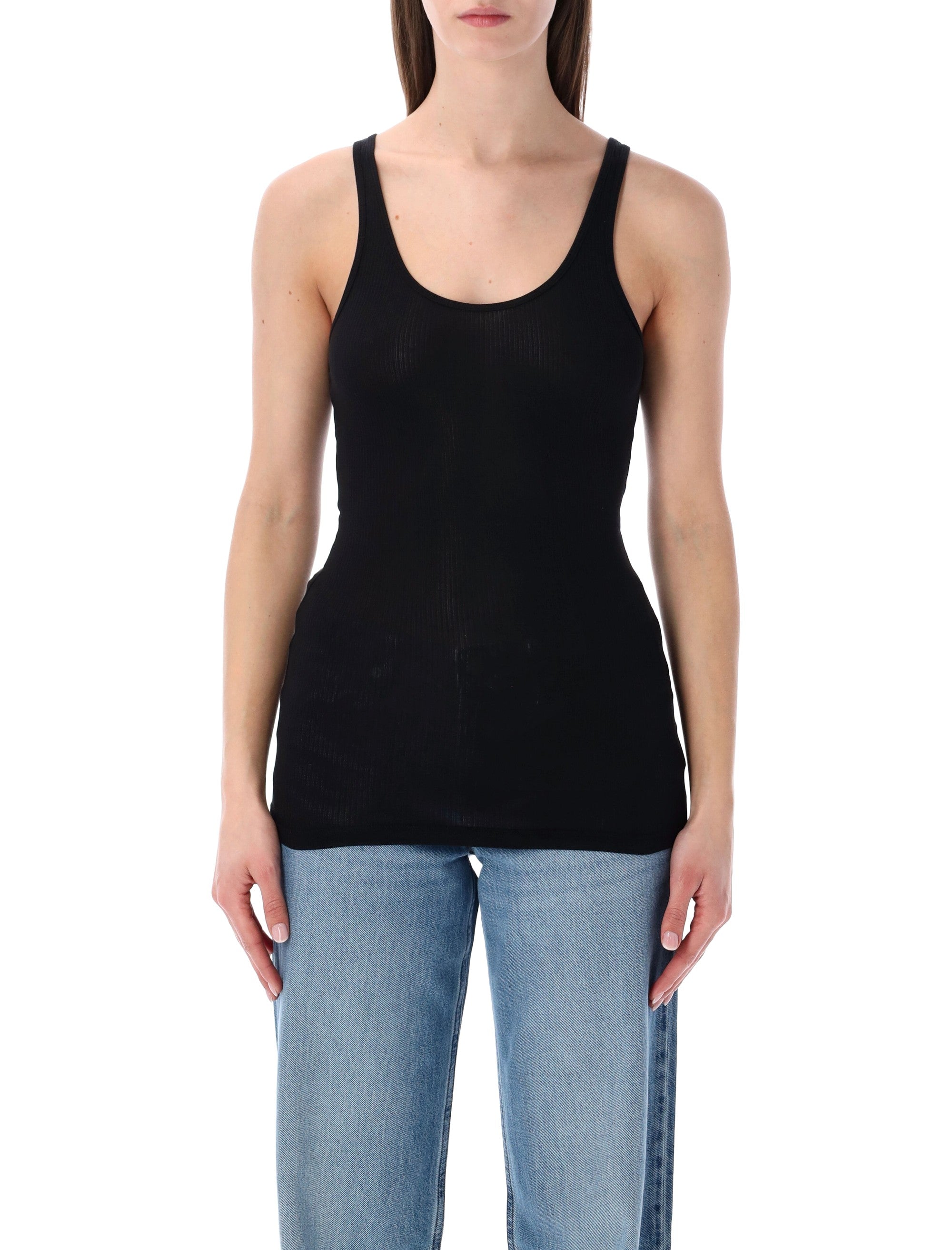 James Perse ribbed cotton-lycra Daily tank Black