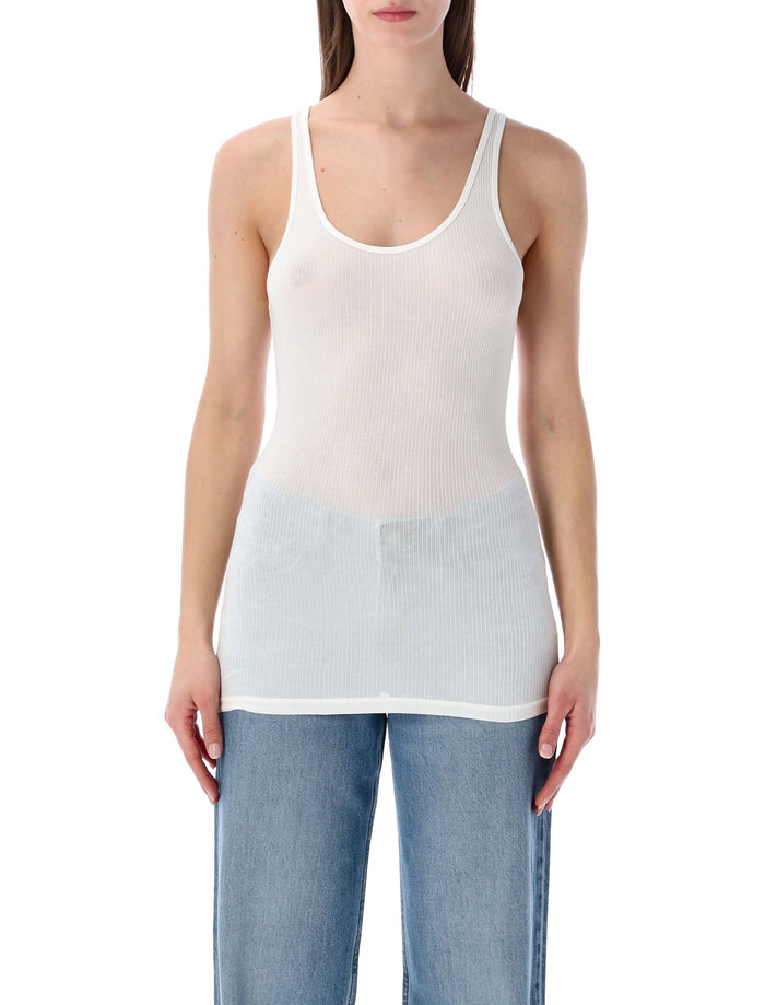 James Perse ribbed cotton-lycra Daily tank White