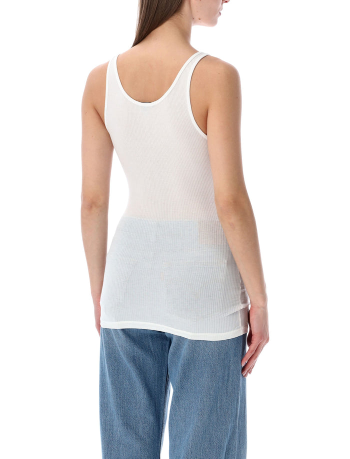 James Perse ribbed cotton-lycra Daily tank White