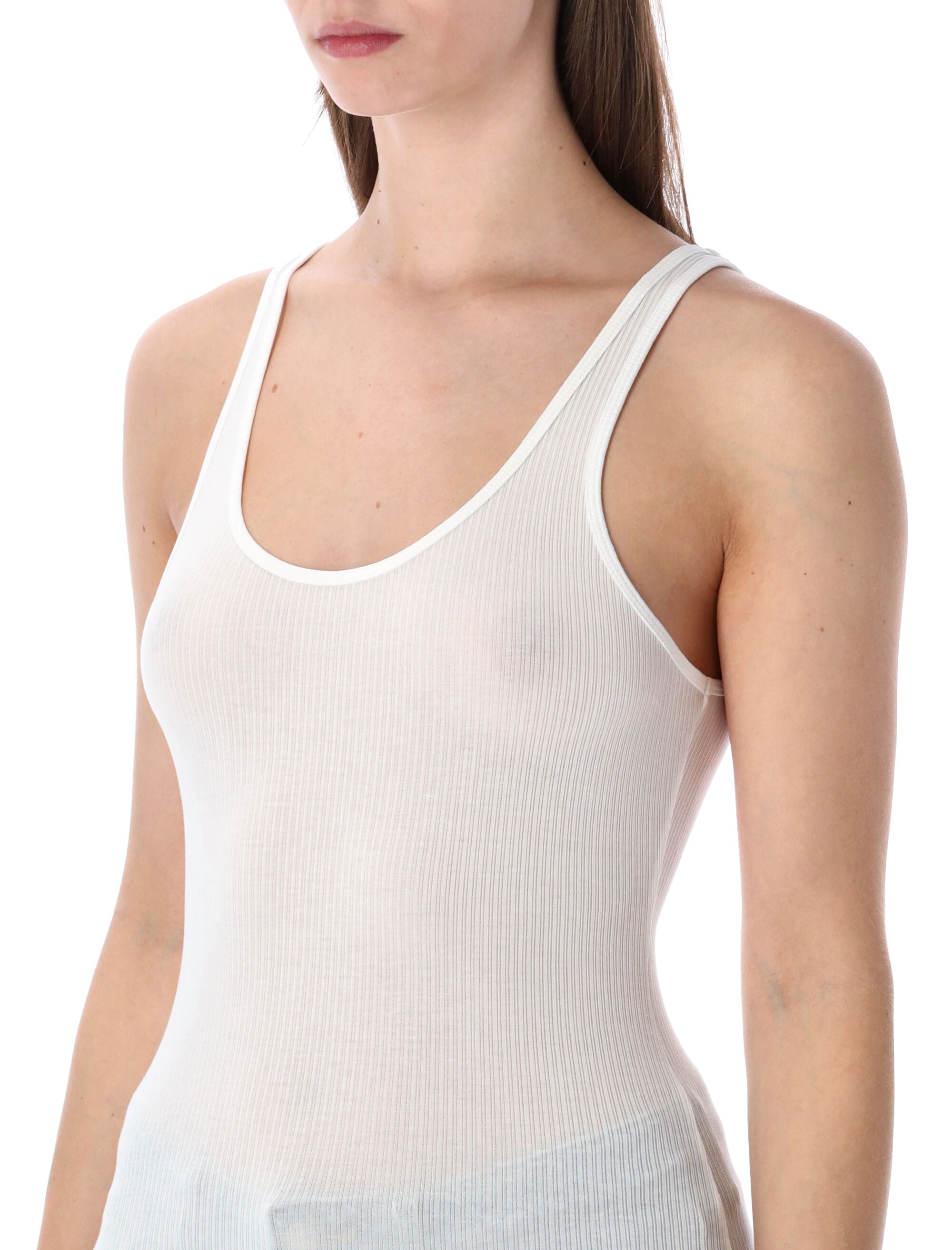 James Perse ribbed cotton-lycra Daily tank White
