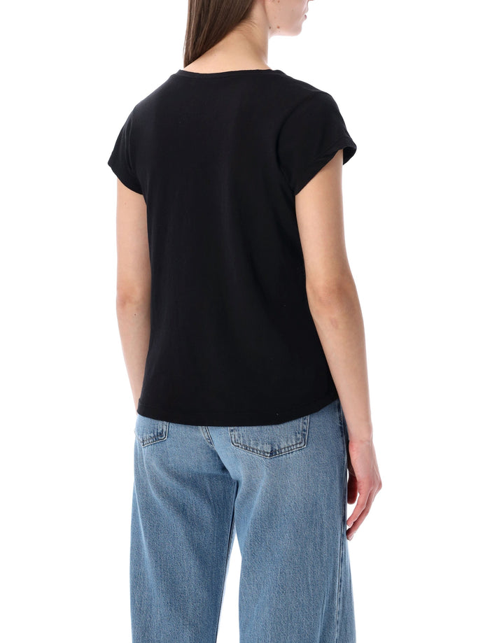 James Perse cotton deep V-neck Tee Black T-shirt