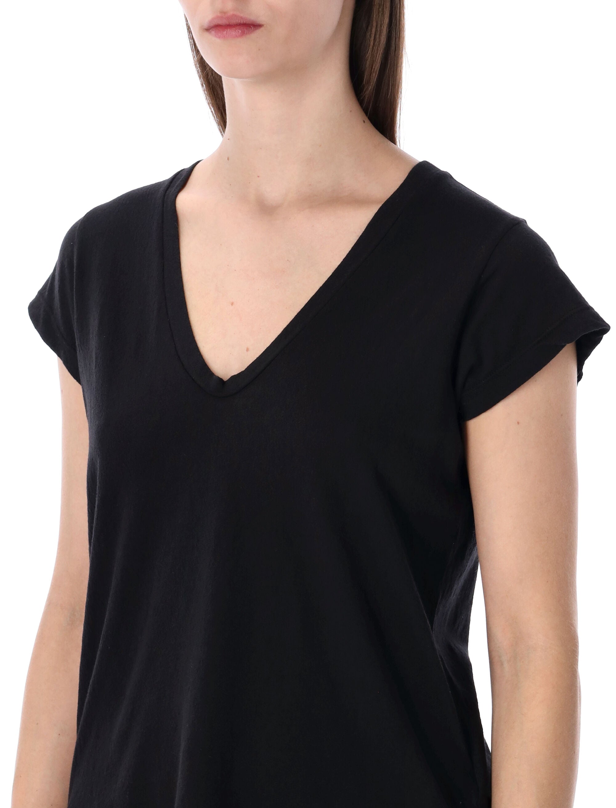 James Perse cotton deep V-neck Tee Black T-shirt