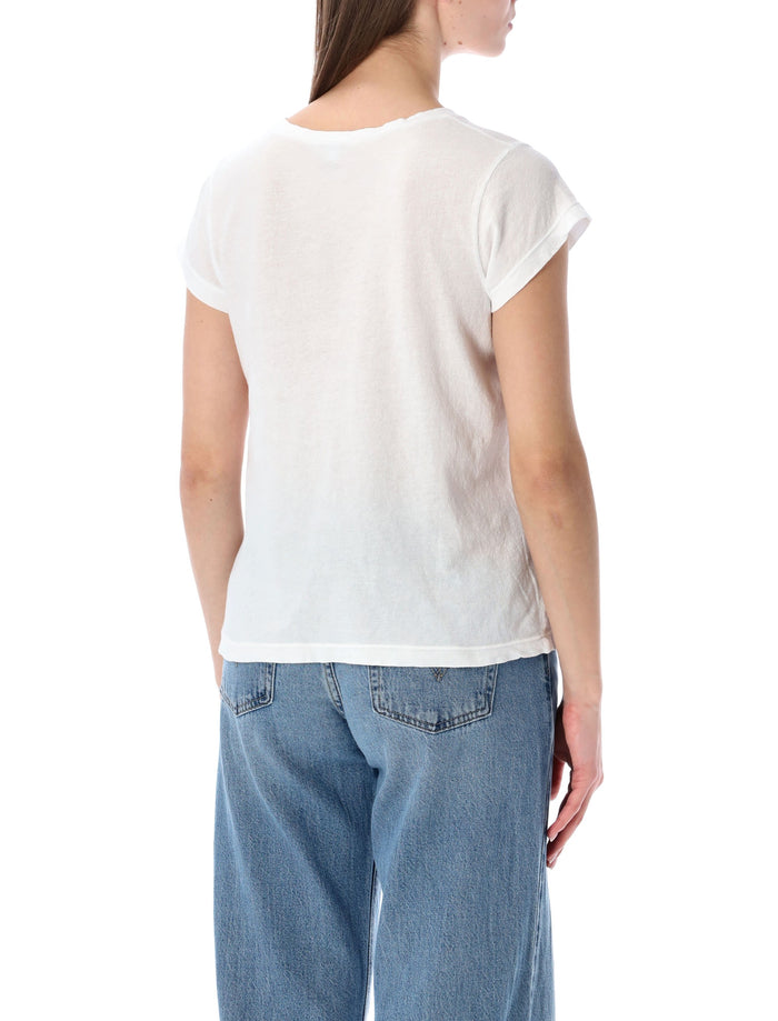 James Perse cotton deep V-neck Tee White T-shirt