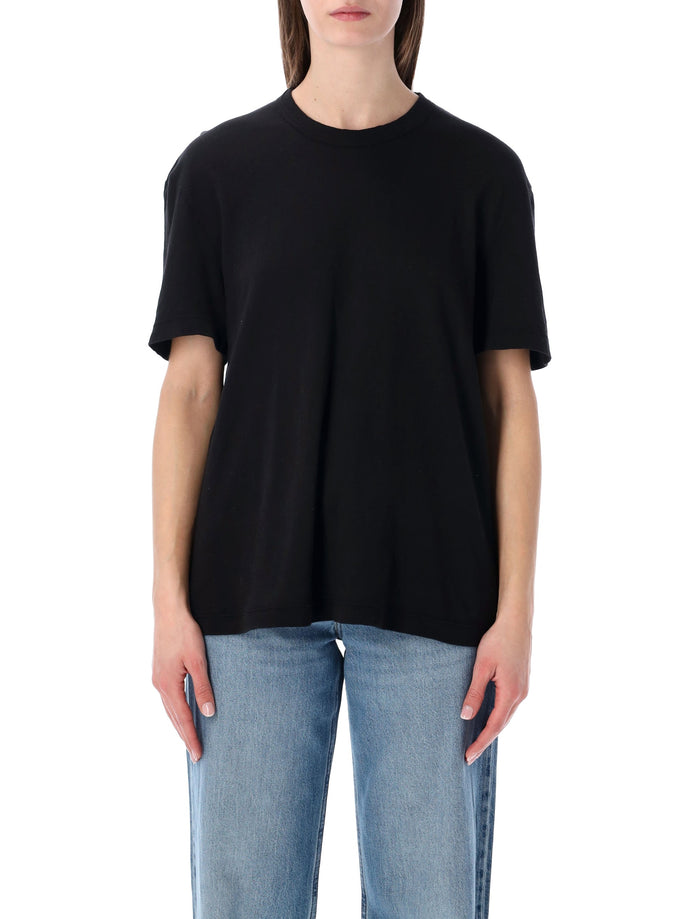 James Perse oversized crepe jersey short sleeve Tee Black Cotton T-shirt