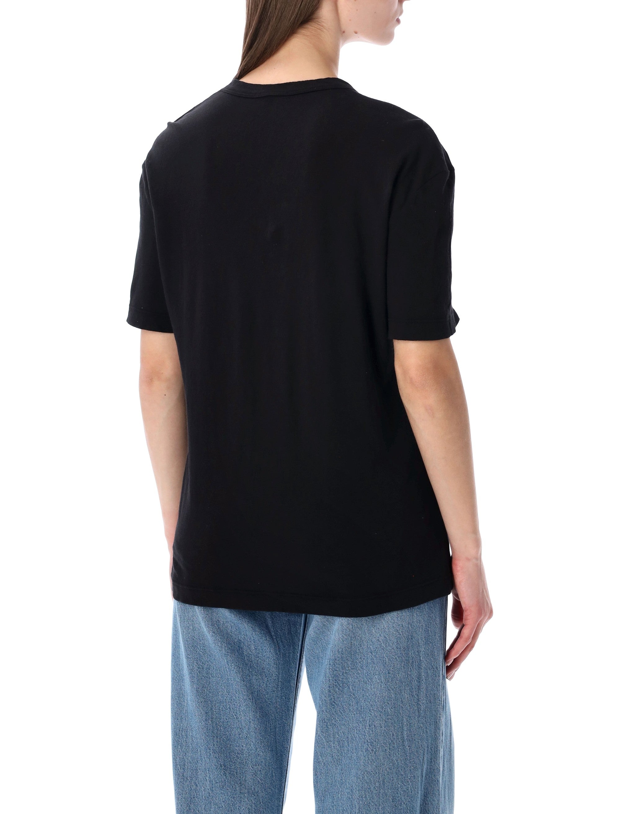 James Perse oversized crepe jersey short sleeve Tee Black Cotton T-shirt