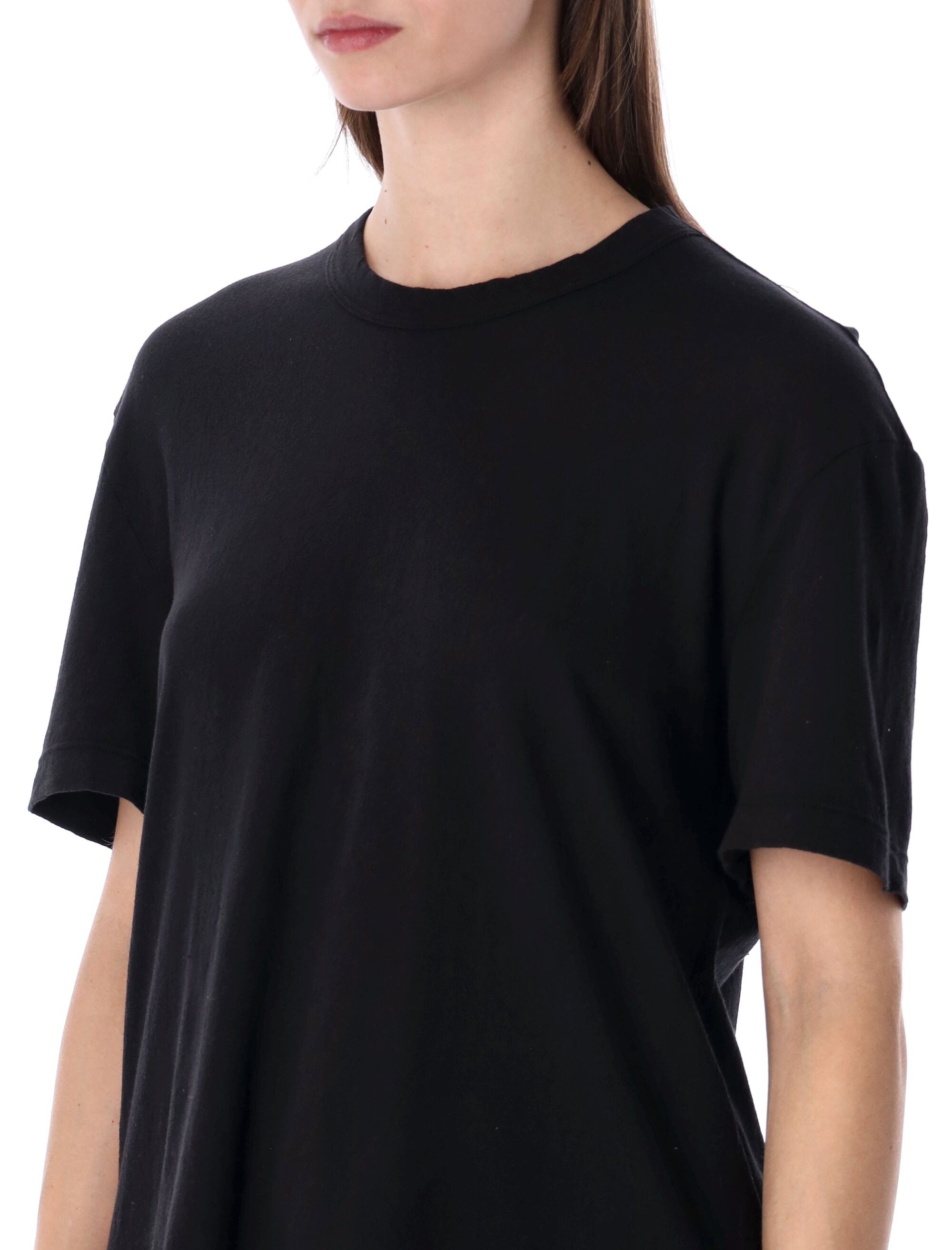 James Perse oversized crepe jersey short sleeve Tee Black Cotton T-shirt