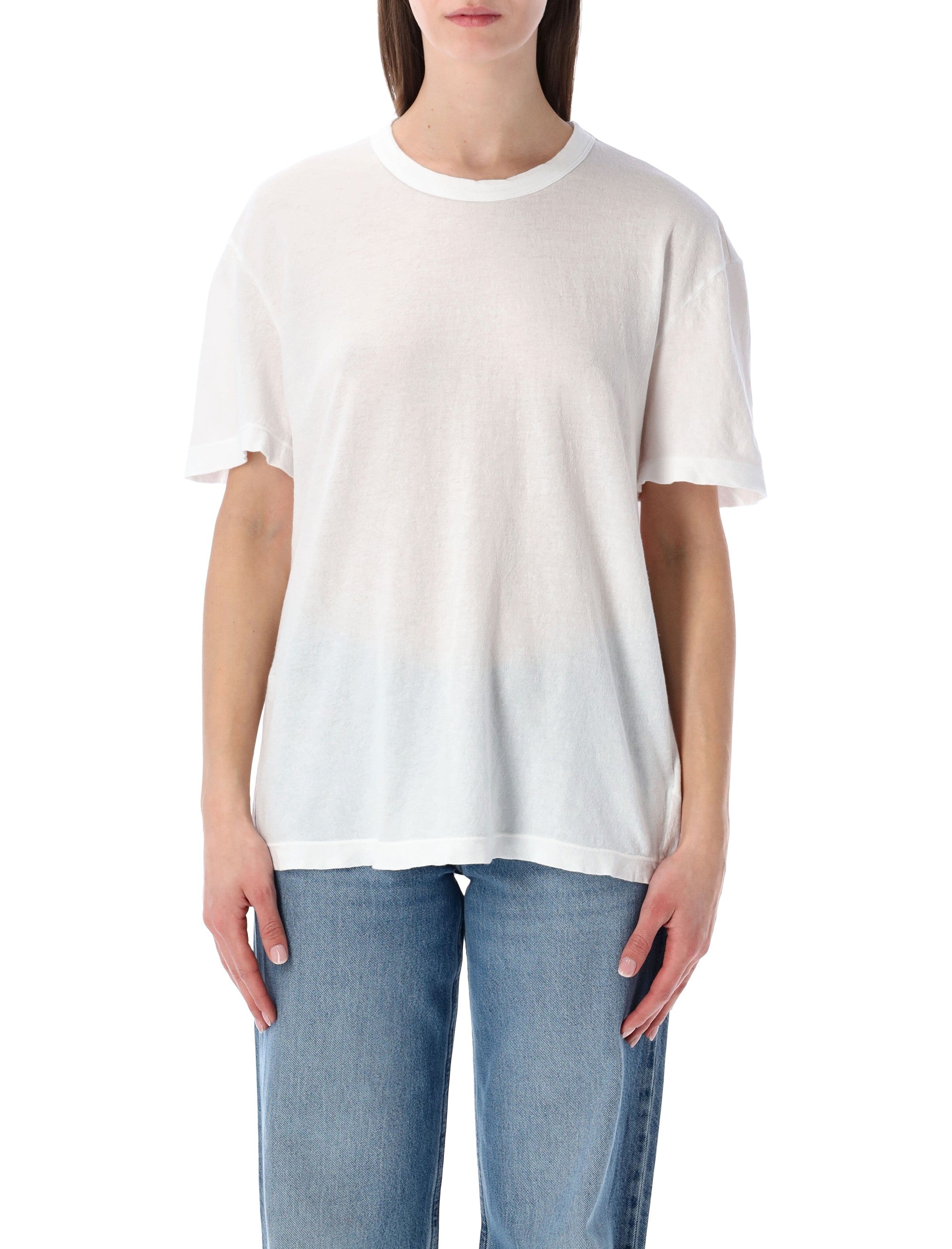 James Perse oversized crepe jersey short sleeve Tee White Cotton T-shirt