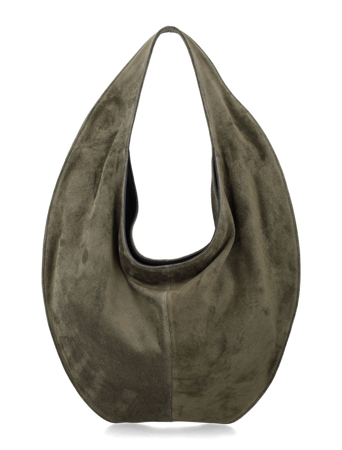 Maeden Market kelp suede tote Green Leather