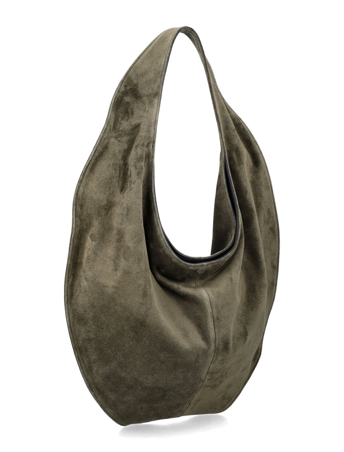 Maeden Market Kelp Suede Tote Green Leather