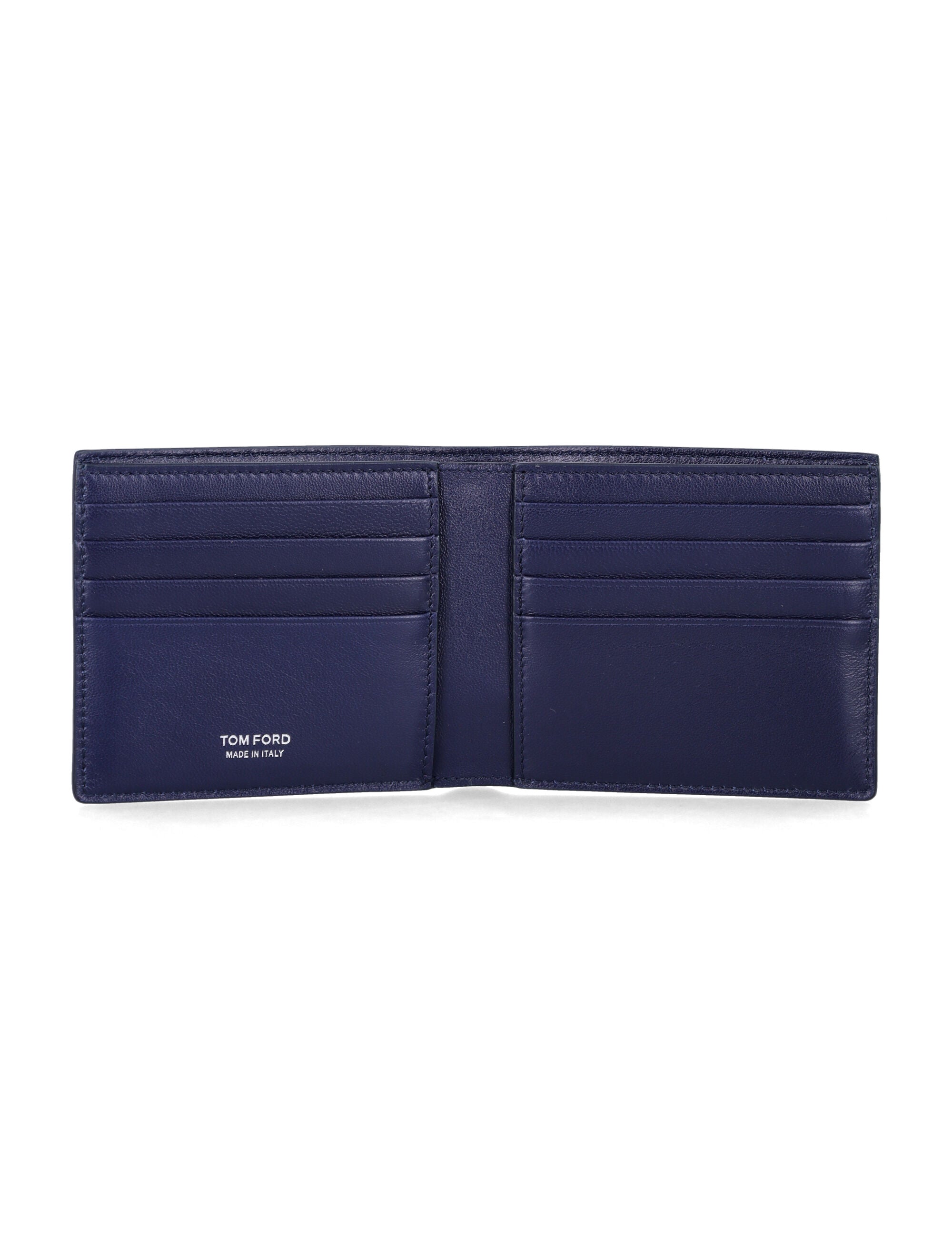 Tom Ford blue croc-effect leather bi-fold wallet Maritime Upper