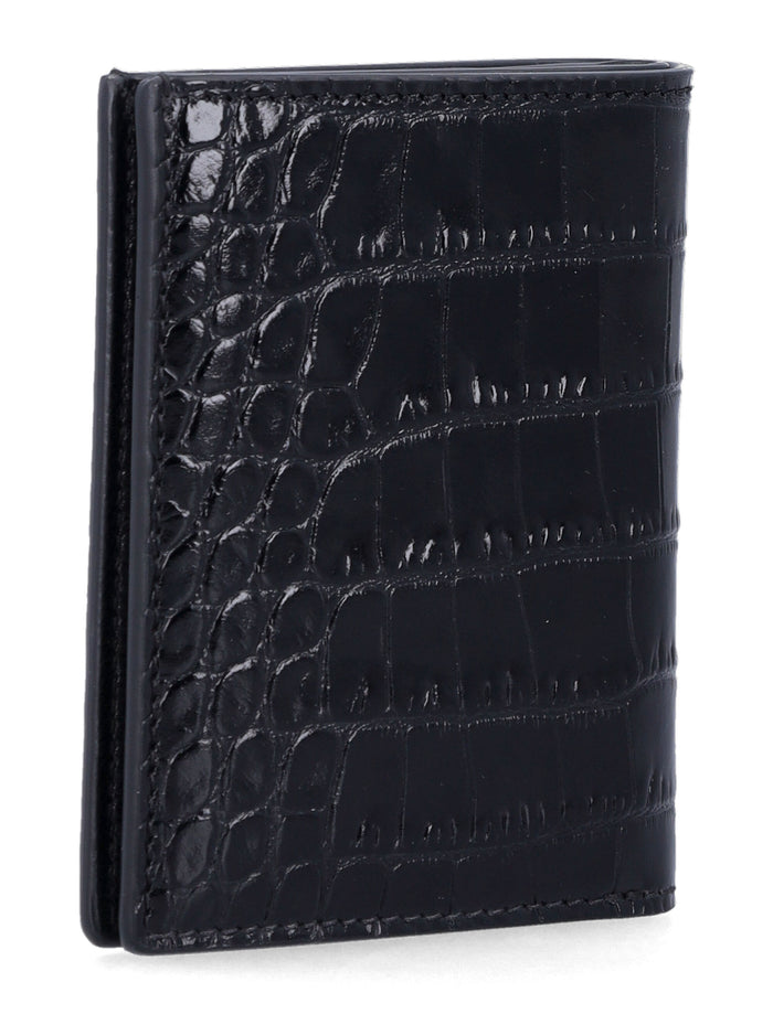 Tom Ford black croc-embossed leather cardholder Upper
