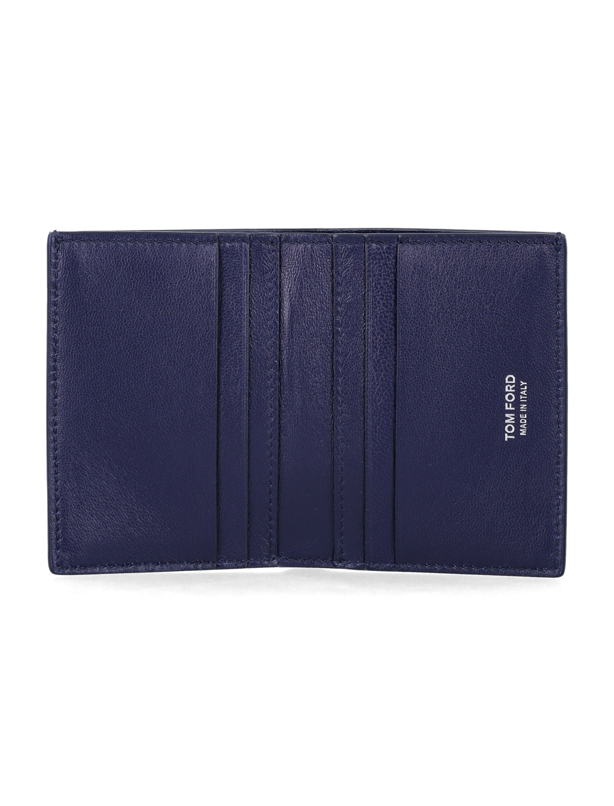 Tom Ford Blue Croc-Embossed Leather Cardholder Maritime Upper