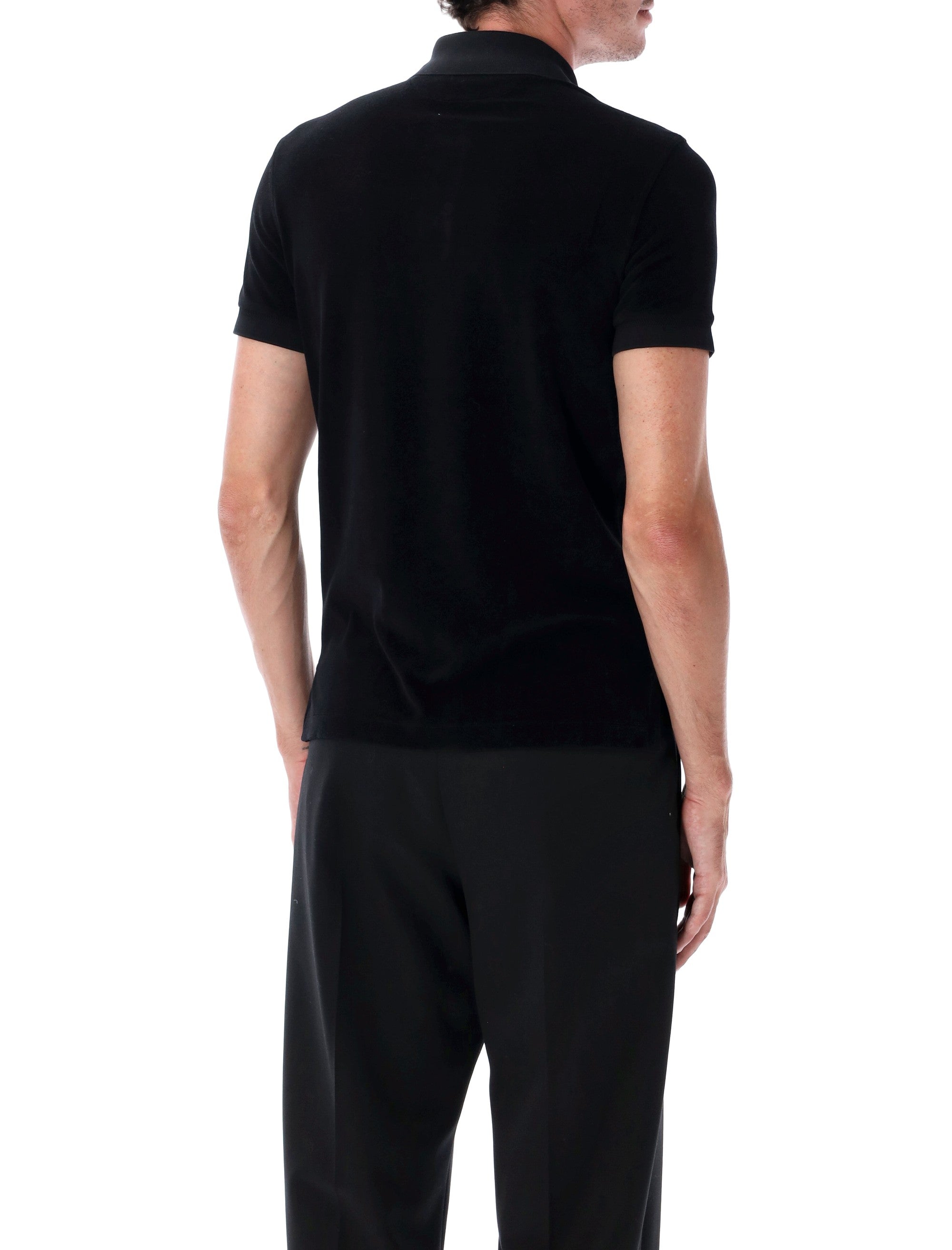 Tom Ford cotton-blend towelling polo Black Tshirt