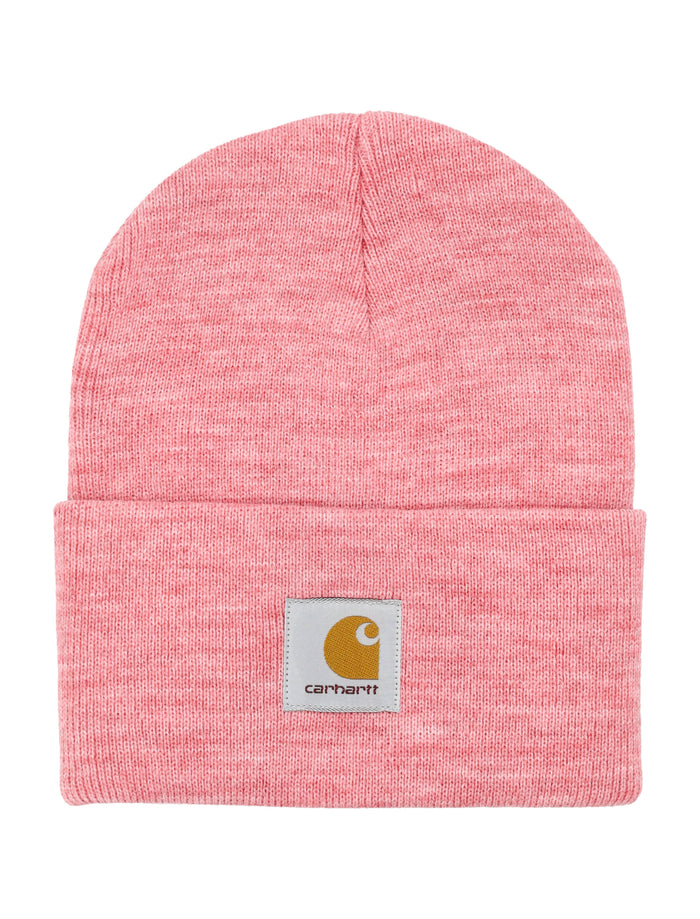 Logo Patch Beanie Dusty Rose Heather Acrylic Hat
