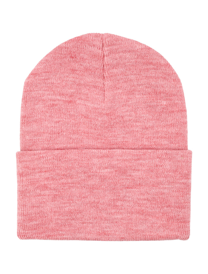 Logo Patch Beanie Dusty Rose Heather Acrylic Hat