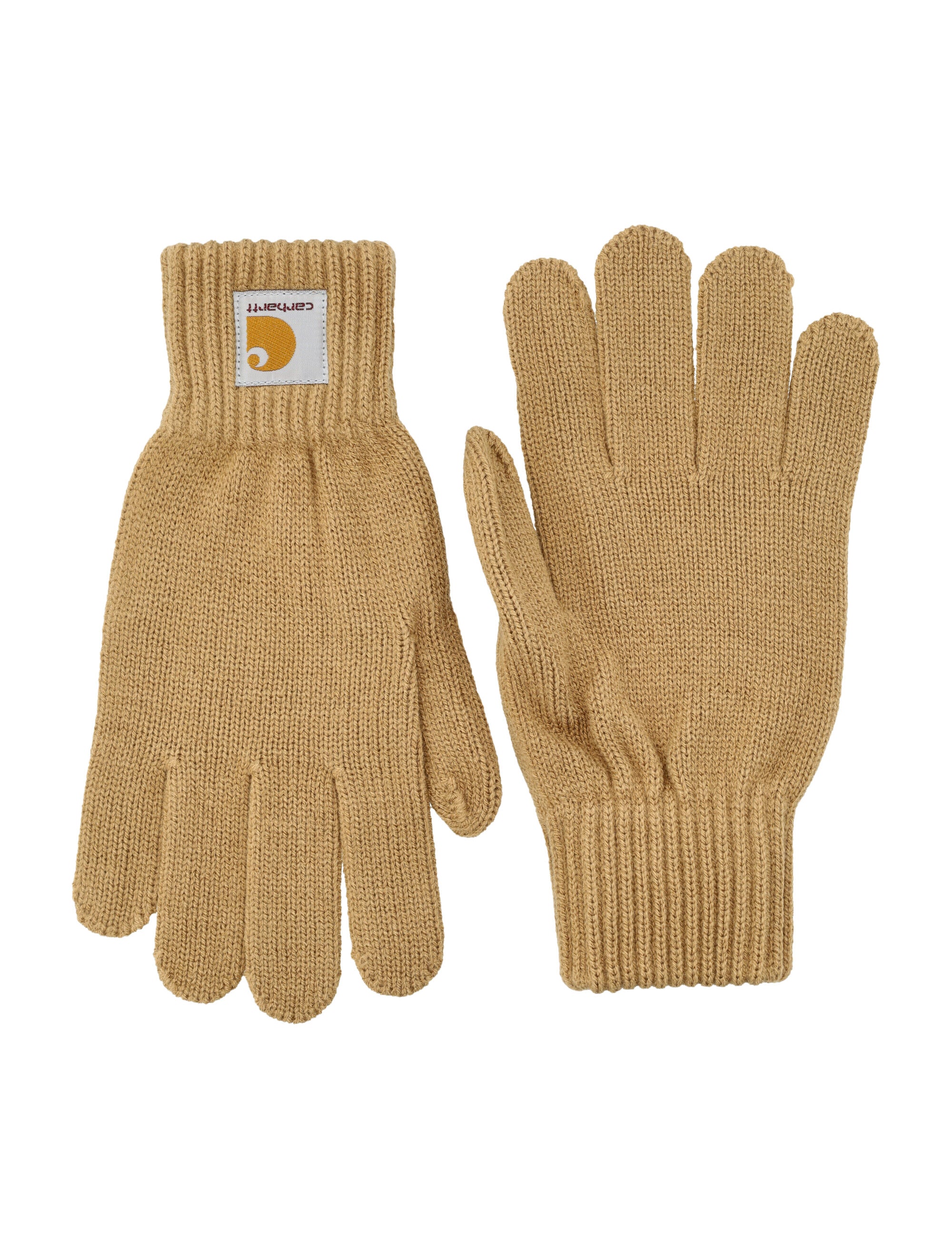 Carhartt WIP Watch gloves with ribbed cuffs Peanut Acrylic
