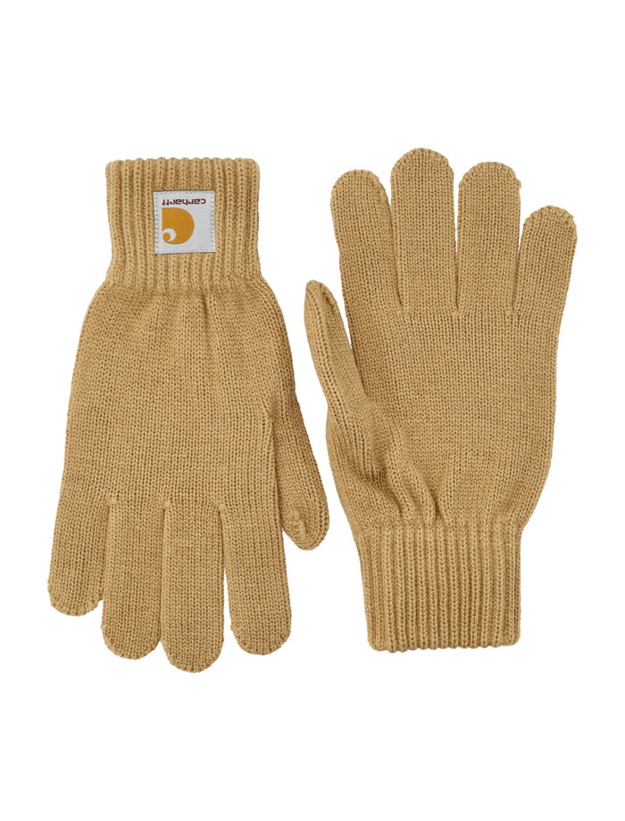 Carhartt WIP Watch gloves with ribbed cuffs Peanut Acrylic