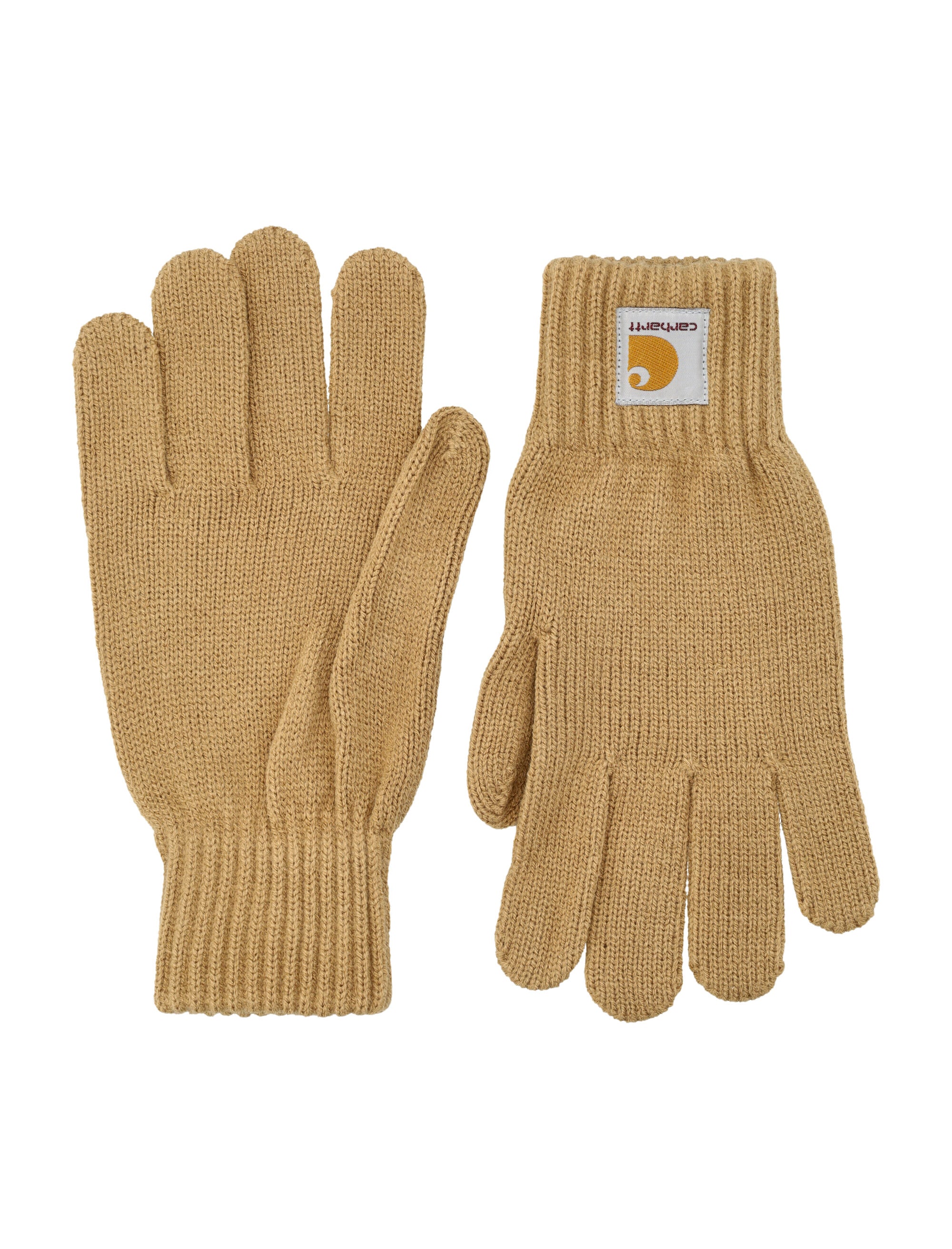 Carhartt WIP Watch gloves with ribbed cuffs Peanut Acrylic