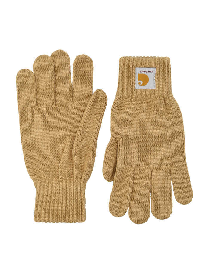 Carhartt WIP Watch gloves with ribbed cuffs Peanut Acrylic