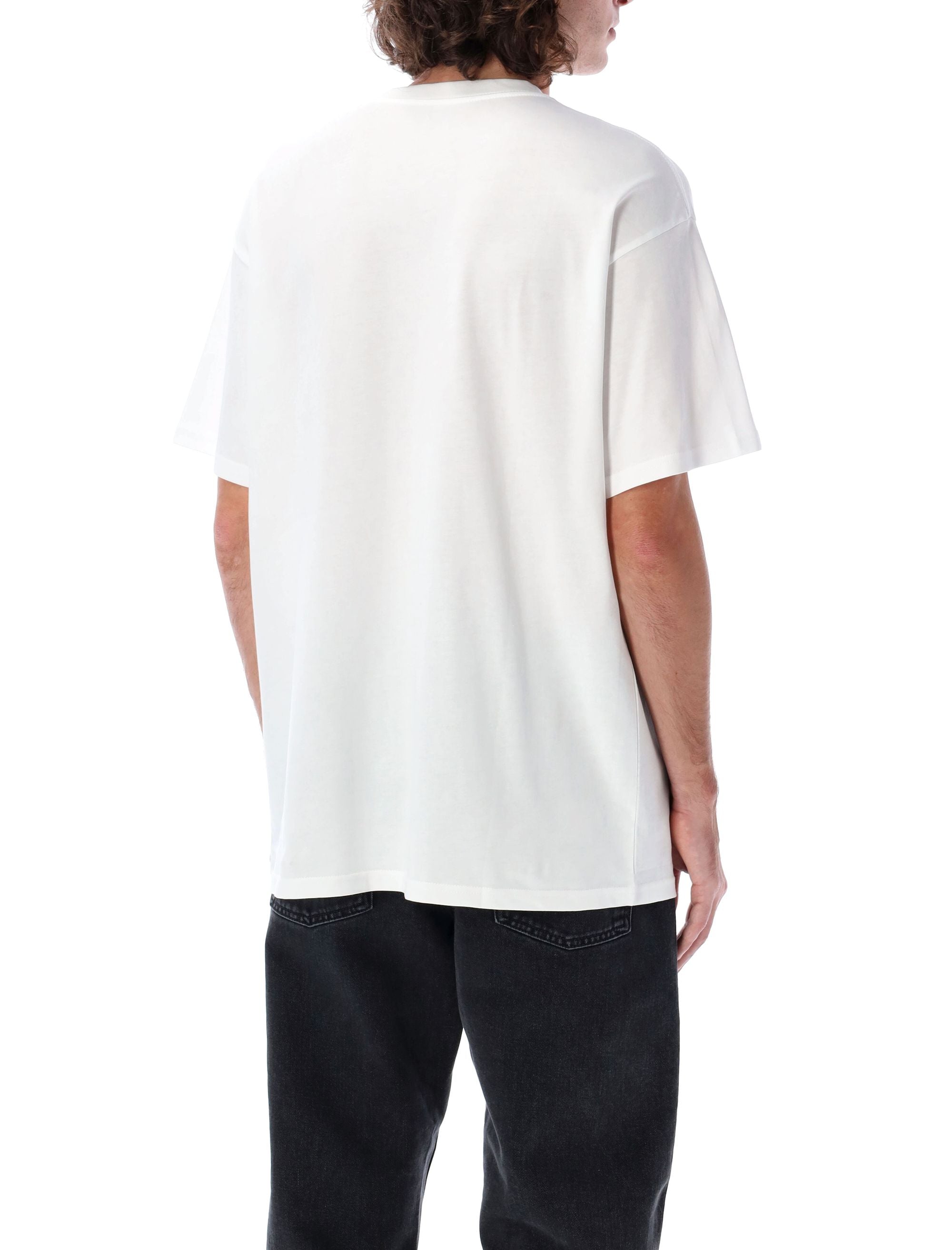 S-S Script embroidery t-shirt White Cotton Tshirt