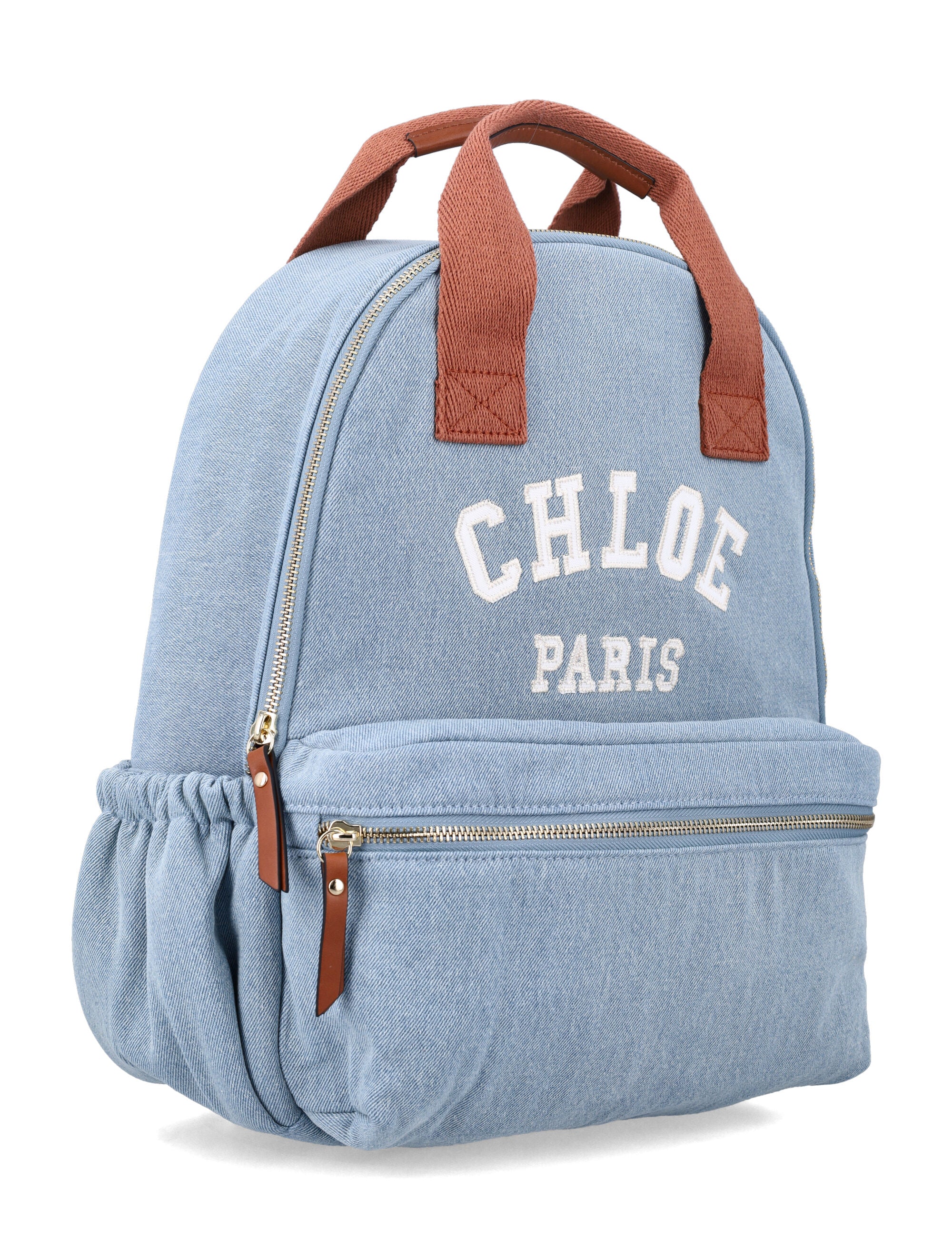 Chloé kids organic denim backpack Blue Cotton Trim